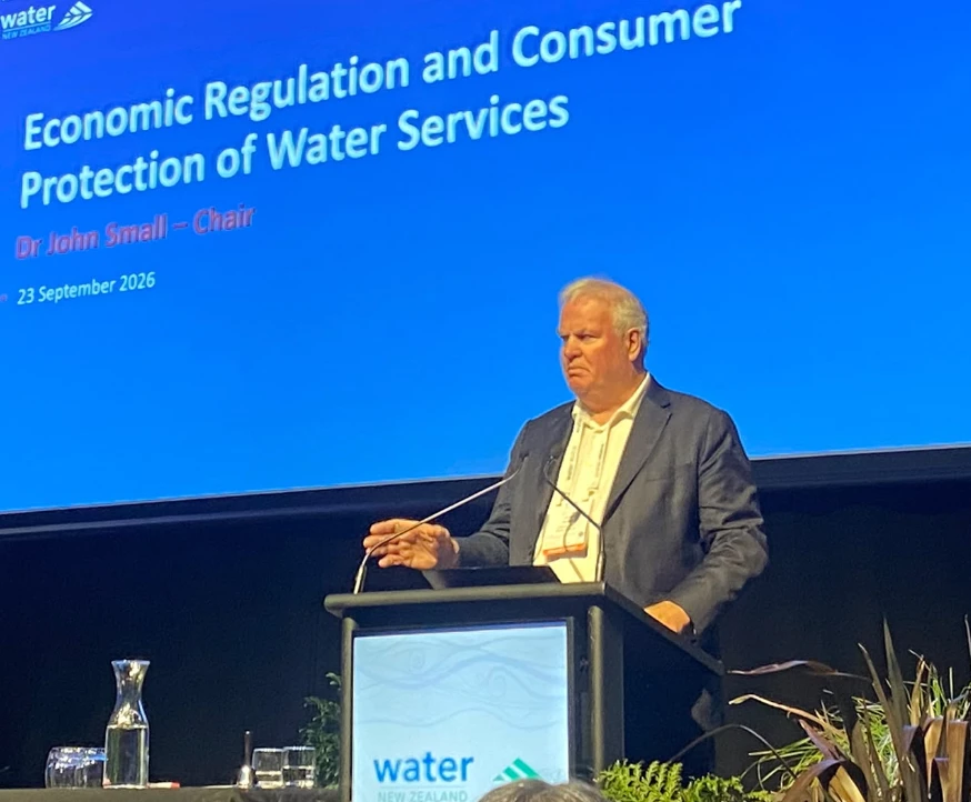 Dr John Small at Water NZ conference 2026