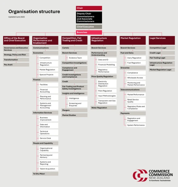 Commerce Commission structure chart